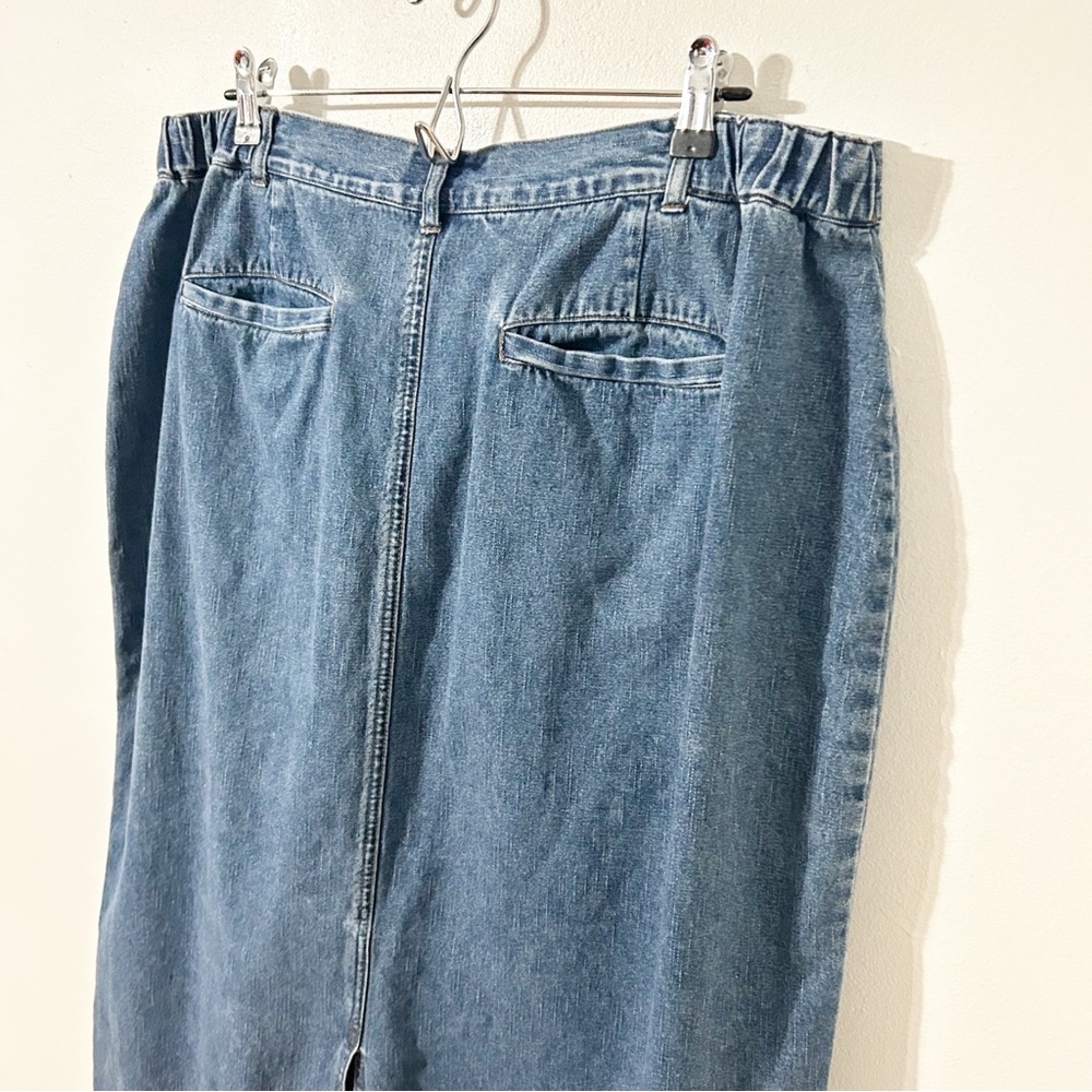 CJ Banks by Christopher & Banks MidLength Classic Denim Jean Skirt Med/Dark Wash - Picture 6 of 9